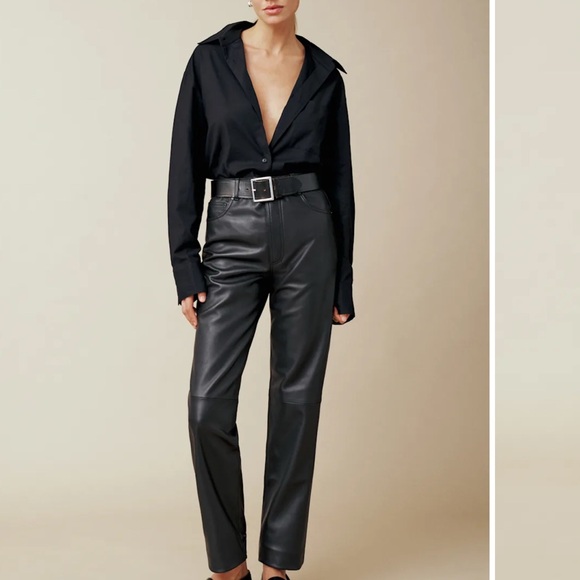 Veda Pants - Reformation Veda Cynthia Leather Pants